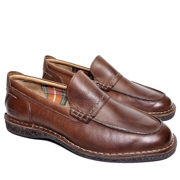Fossil Other - Fossil Brown Slip On Loafer EXCELLENT Sz 9